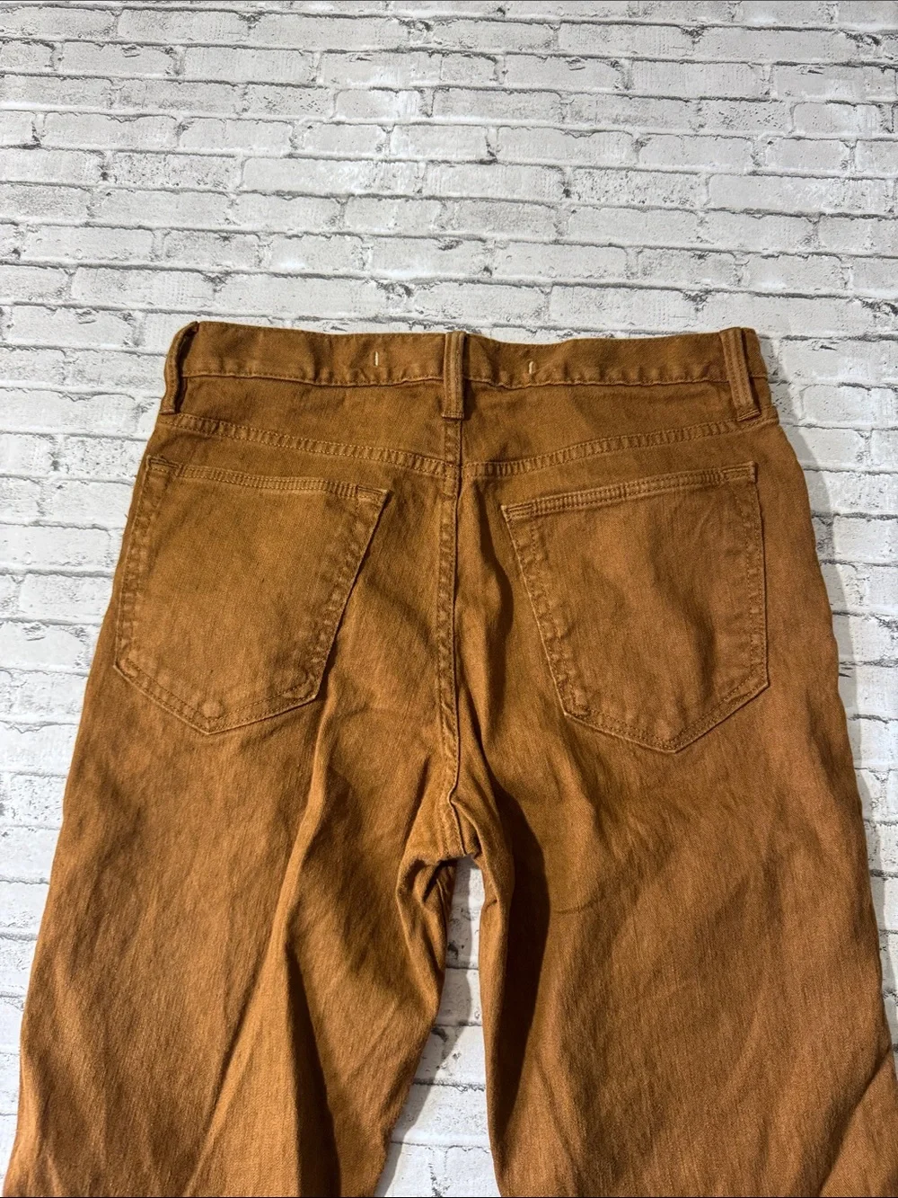 Banana Republic mens 30x32 brown linen cotton slim fit traveller pants EUC